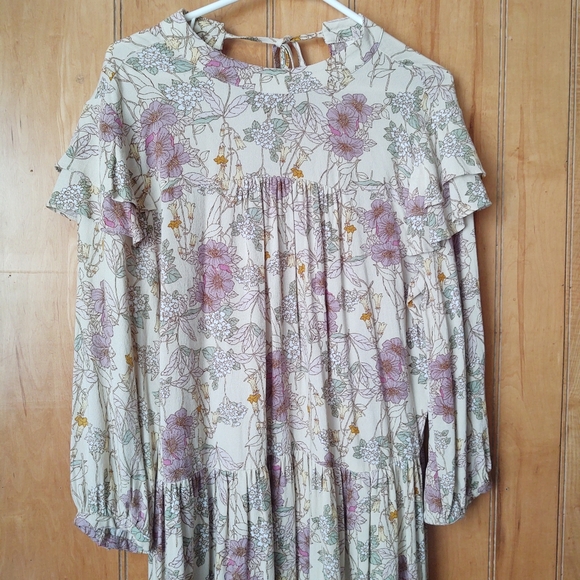 A.n.a new approach women's dress long sleeve  yellow floral size S - Picture 7 of 15